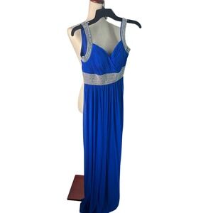 Le Gala Mon Cheri Royal Blue Crystal Evening Gown Prom Formal dress Size 2